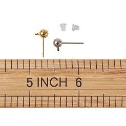 Brass Ball Post Stud Earring Findings&nbsp;KK-CD0001-04