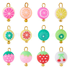50Pcs Fruits Theme Handmade Polymer Clay Pendants&nbsp;CLAY-TA0007-08