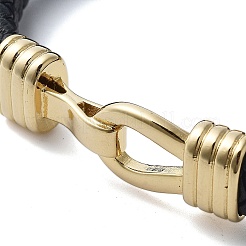 Men's Braided Black PU Leather Cord Bracelets&nbsp;BJEW-K243-51G