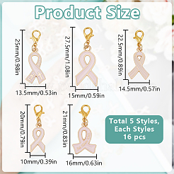 80Pcs 5 Styles Alloy Enamel Pendant Decoration&nbsp;HJEW-GO00235