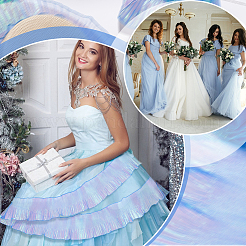 Gradient Color Organza Pleated Lace Ribbon&nbsp;DIY-GA0005-88C