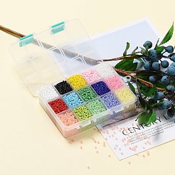 375G 15 Colors Glass Seed Beads&nbsp;SEED-JP0004-02-3mm