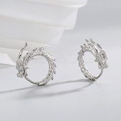 Brass Dragon Hoop Earrings&nbsp;FS-WGBFF4C-01