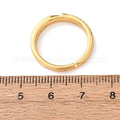 Adjustable Brass Micro Pave Cubic Zirconia Cuff Open Rings for Women&nbsp;RJEW-F217-02G