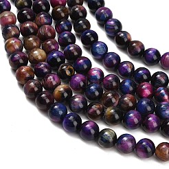 Natural Tiger Eye Beads Strands&nbsp;G-F591-18-8mm-10