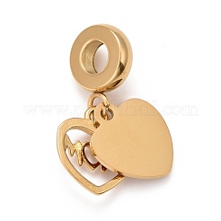 304 Stainless Steel European Dangle Charms&nbsp;STAS-I194-07G-02