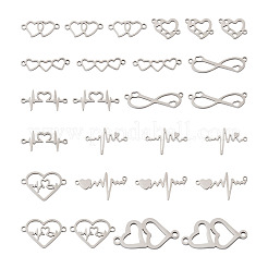 36Pcs 9 Styles 201 Stainless Steel Connector Charms&nbsp;STAS-PJ0001-32
