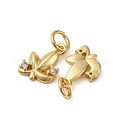 Brass Micro Pave Clear Cubic Zirconia Charms&nbsp;KK-P308-72G