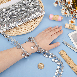 Polyester Lace Ribbon with Plastic Charms Tassel&nbsp;OCOR-WH0078-202A-02