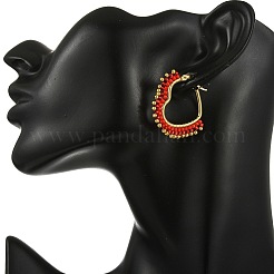 Glass Seed Hoop Earrings for Women&nbsp;EJEW-MZ00797