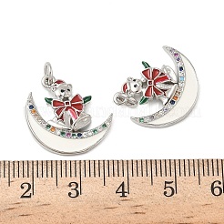 Christmas Themed Brass Micro Pave Cubic Zirconia Pendants&nbsp;ZIRC-L101-04P
