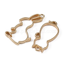 Rack Plating Alloy Open Back Bezel Pendants&nbsp;PALLOY-X0037-03G