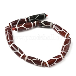 Rice Shape Tibetan Style dZi Beads Strands&nbsp;G-A269-A21-01