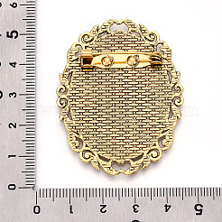 Vintage Tibetan Alloy Brooch Cabochon Bezel Settings&nbsp;PALLOY-WH0110-08AG