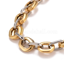 PVD Vacuum Plating 304 Stainless Steel Oval Link Chains Necklace&nbsp;STAS-E160-18GP