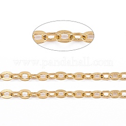 Brass Flat Oval Cable Chains&nbsp;CHC025Y-01-G