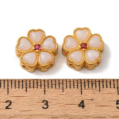 Rack Plating Brass Cubic Zirconia Beads&nbsp;KK-K381-09MG