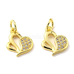 Rack Plating Brass Micro Pave Cubic Zirconia Charms&nbsp;KK-D036-11G
