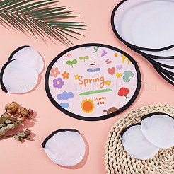 120Pcs Sublimation Blank Polyester Folding Fan&nbsp;AJEW-BC0010-86A