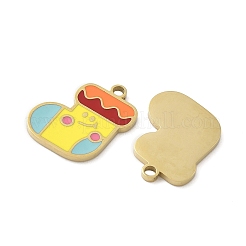 Christmas 304 Stainless Steel Enamel Pendants&nbsp;STAS-Z093-08T-G