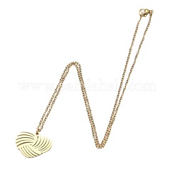 304 Stainless Steel Hollow Pendant Cable Chain Necklaces for Women&nbsp;WGAEFC1-09
