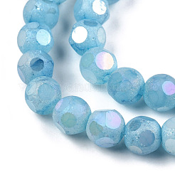 Opaque Frosted Glass Beads Strands&nbsp;EGLA-N006-076B
