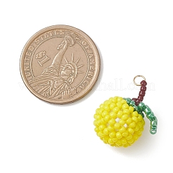 Glass Seed Beaded Orange Pendants&nbsp;PALLOY-MZ01134