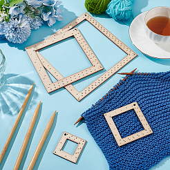 Square Wood Knitting Gauge Rulers&nbsp;DIY-WH0504-227