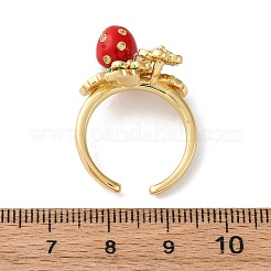 Brass Micro Pave Cubic Zirconia Open Cuff Rings for Women&nbsp;RJEW-U057-16G