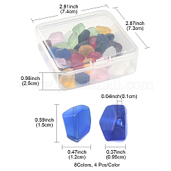 32Pcs 8 Colors Transparent Frosted Glass Beads Strands&nbsp;GLAA-FS0001-60