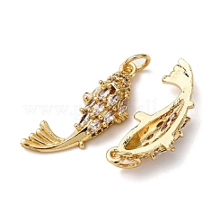 Brass Micro Pave Cubic Zirconia Pendants&nbsp;KK-A270-11G