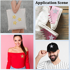 20Pcs 4 Colors Star Polyester Cloth Patches&nbsp;PATC-GF0001-77