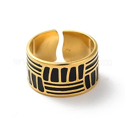 304 Stainless Steel Enamel Cuff Rings for Men&nbsp;RJEW-M171-35G