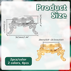 4Pcs 2 Colors Alloy Crystal Ball Holder&nbsp;AJEW-AR0005-39