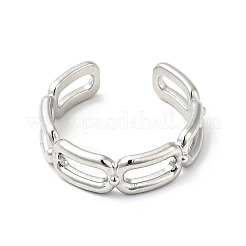 Non-Tarnish 304 Stainless Steel Oval Open Cuff Ring&nbsp;RJEW-I085-01P