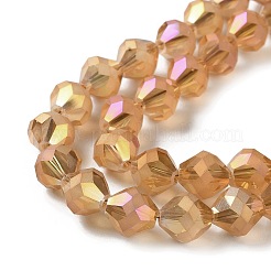 Electroplate Transparent Glass Beads Strands&nbsp;EGLA-I019-FR01