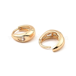 Brass Micro Pave Cubic Zirconia Hoop Earring&nbsp;EJEW-D078-34B-KCG