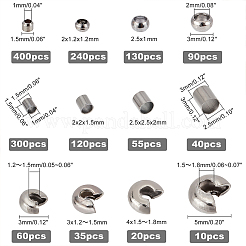 Brass & Iron Crimp Beads and Crimp Bead Covers Set&nbsp;KK-PH0003-98
