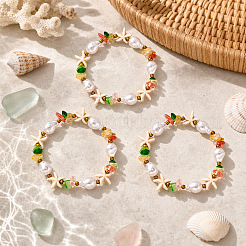 Summer Beach Imitation Pearl and Gemstone Chip Beaded Stretch Sets&nbsp;VK2630