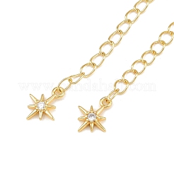 Brass Micro Pave Cubic Zirconia Ends with Chain&nbsp;KK-H480-56G