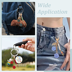 3Pcs 3 Colors Resin Flower Pendant Decorations&nbsp;AJEW-LP0001-02
