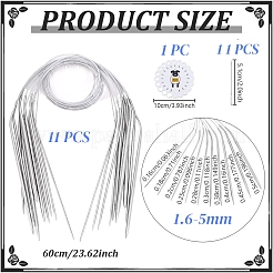 11Pcs Stainless Steel Circular Knitting Needles&nbsp;SENE-WR0001-03
