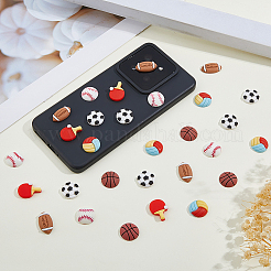 72pcs 6 Styles Sport Opaque Resin Cabochons&nbsp;CRES-HS0001-01