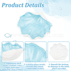 1Pc Shell Shape Ceramics Jewelry Plates&nbsp;AJEW-GO0001-43