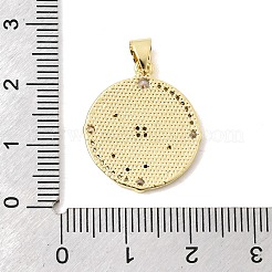 Brass Micro Pave Clear Cubic Zirconia Pendants&nbsp;KK-H267-017G