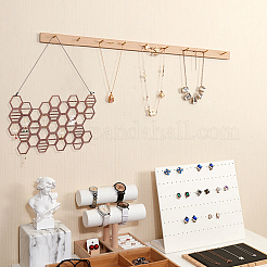 Honeycomb Shape Beech Wood Earring Studs Displays&nbsp;EDIS-WH0011-04