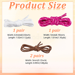 4 Pairs 3 Styles Polyester & Waxed Cord Shoelaces&nbsp;DIY-GA0009-43B