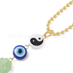 Mushroom & Evil Eye Handmade Lampwork Beads and Acrylic Pendant Decorations&nbsp;HJEW-JM04046-01