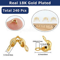 240Pcs Brass Bead Tips&nbsp;KK-SC0007-38