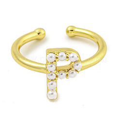Rack Plating Brass Open Cuff Rings for Women&nbsp;RJEW-F162-01G-P